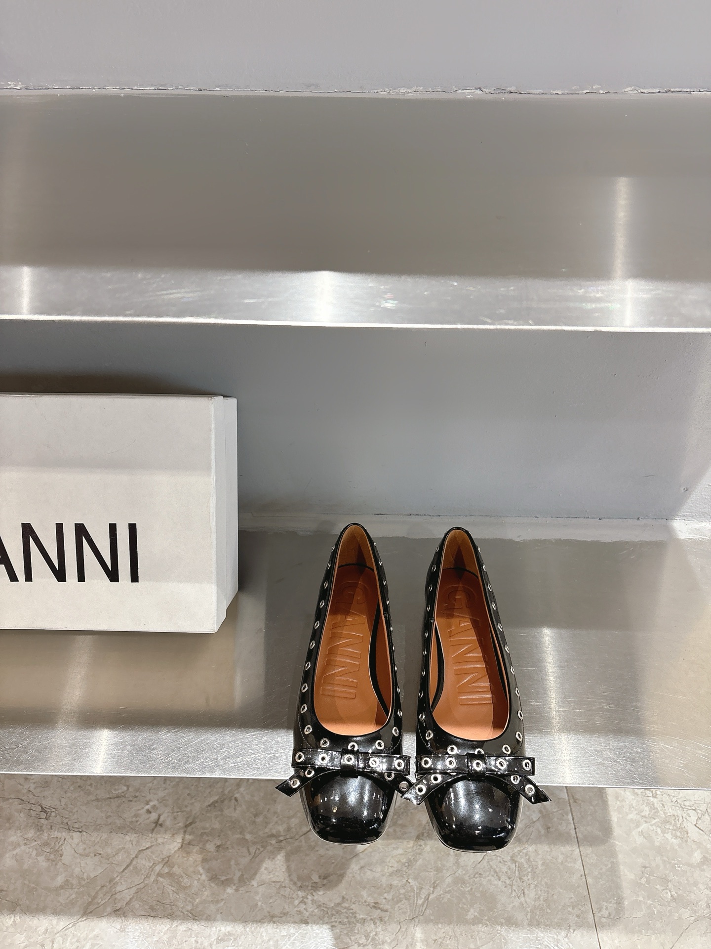 Ganni Butterfly Ballerina Flats: Romantic French Style, Comfortable Design, Customized Materials.
