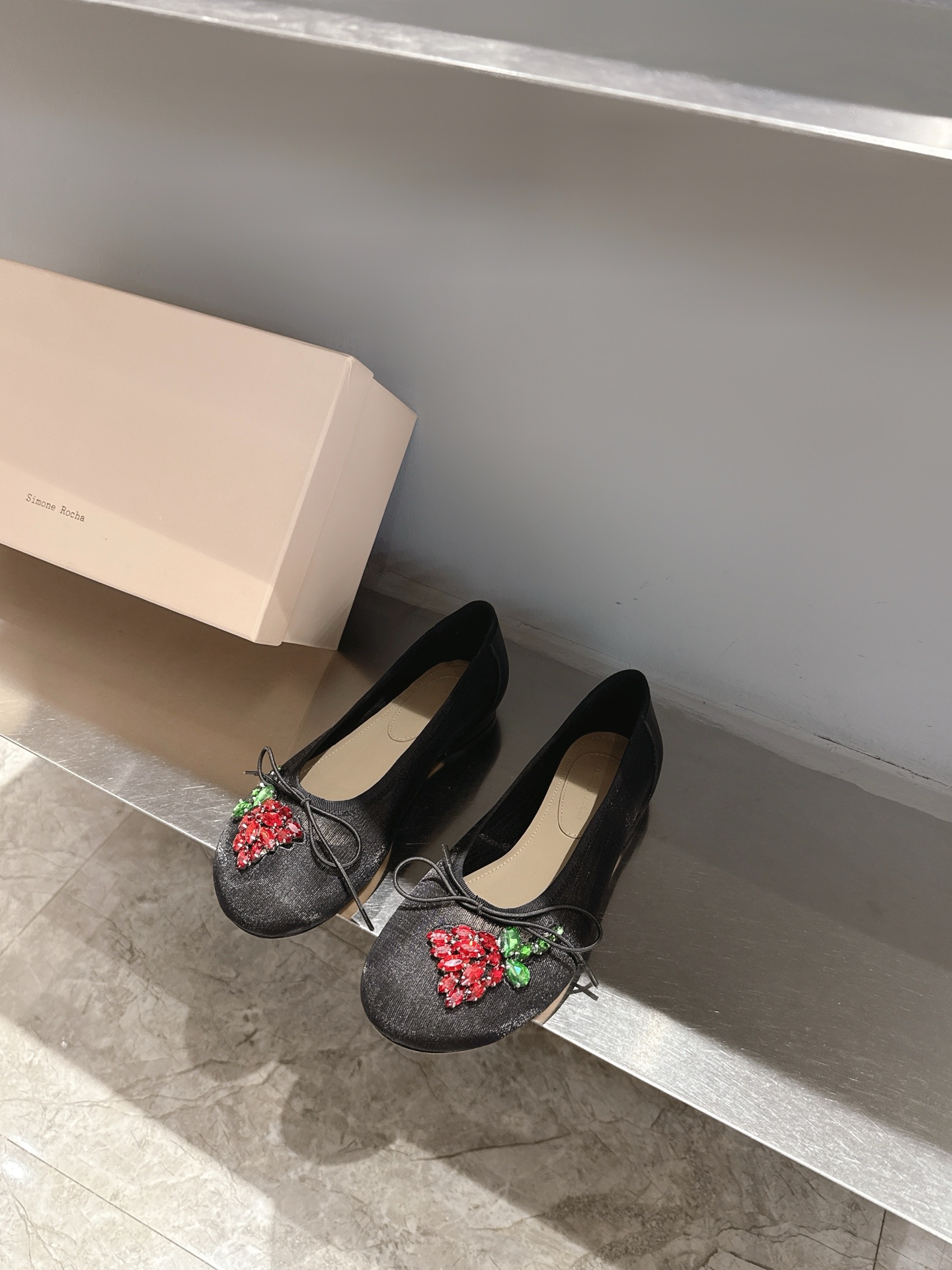 Simone Rocha Ballet Flats with Mesh and Crystal Embellishments - Mary Jane Style 8 i1742740250098 9891 0 5
