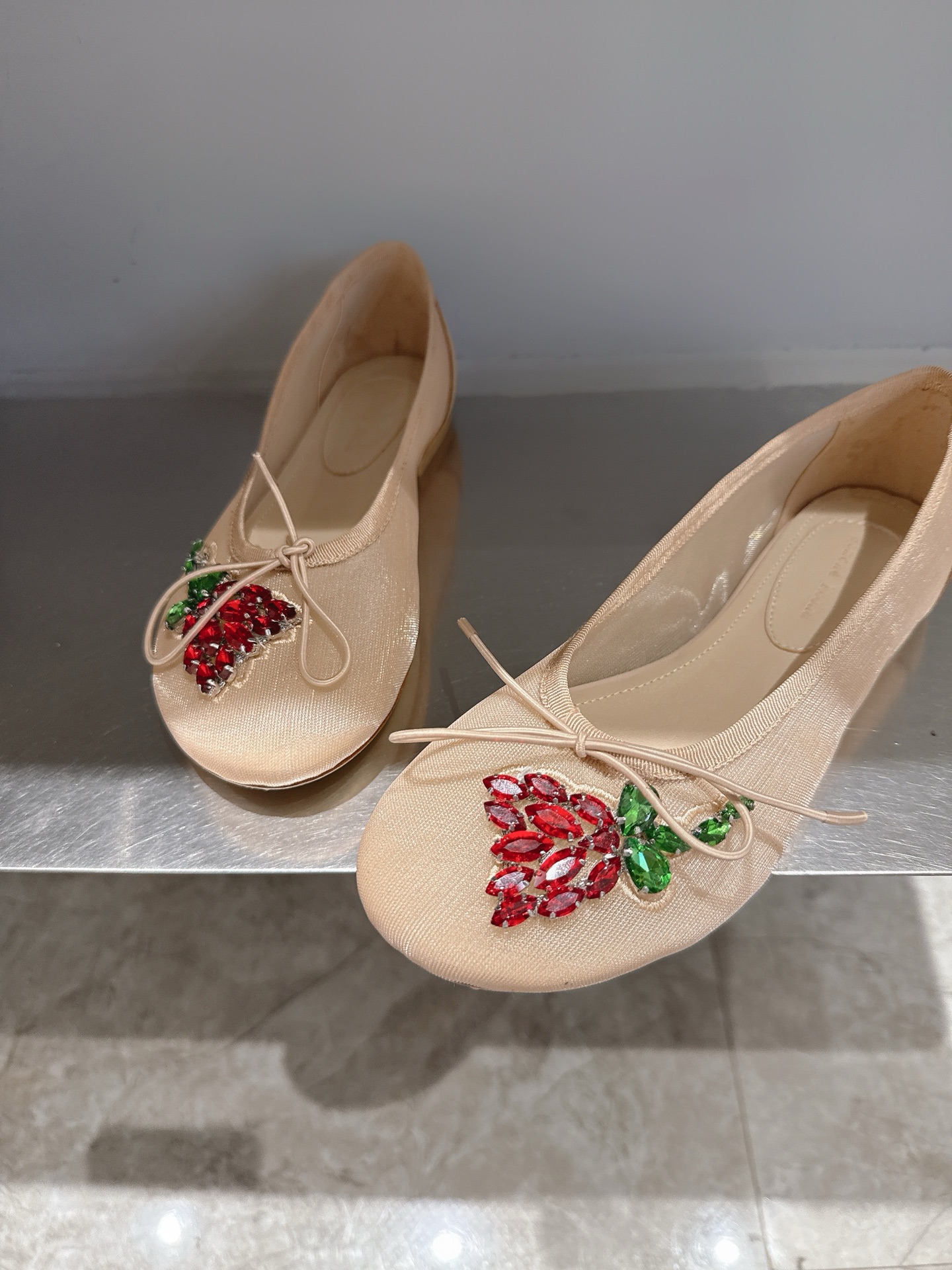 Simone Rocha Ballet Flats with Mesh and Jewel Embellishments 2 i1742740263204 5972 0 7