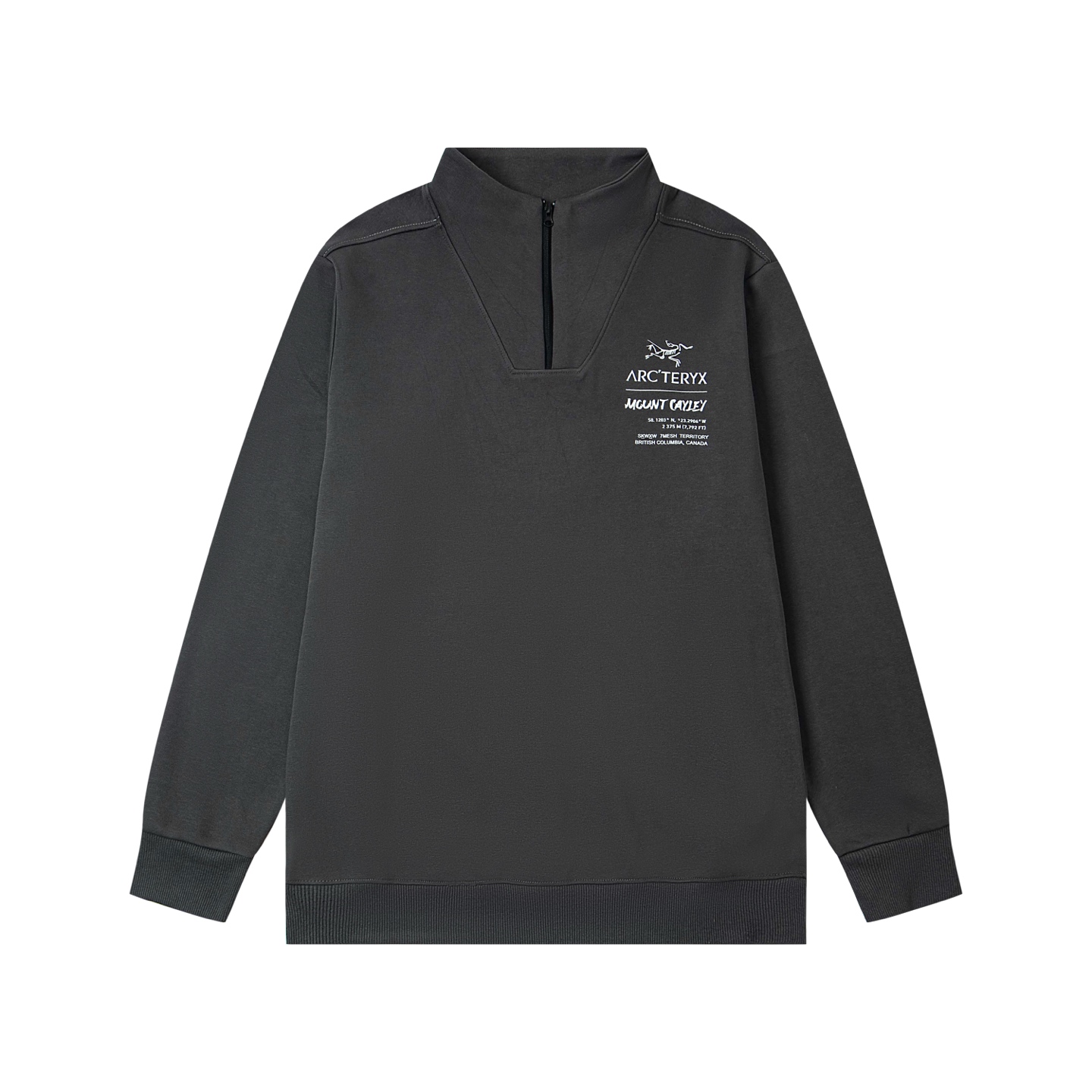 💰130
ARC‘TERYX 始祖鸟春季立领衫拉链长T袖

高品质，做细节✅

甄选新疆华棉面料 手感软糯细腻 上身充满质感 非常轻便舒适运动宽松版型不紧身 轻松驾驭无压力 

 全衣平车走线 立体剪裁 上身超赞
（真正的顶级是市场普通货完全不能比的）

采用高端印花 品质保证 袖口领口和下摆选用高端罗纹面料 舒适亲肤 不怕熨烫 耐磨损 水洗可随意搓洗 放心入手！

还原最真实的百分百质感/订制官网原版三标 下摆领口袖口罗纹开版制作/帽孔电镀五金/定制拉链（代购级品质❗️随意出入专柜无压力）

品控到位 放心入手✅

原宿风格/青春时尚/情侣搭配更出彩🤩
                                                                     
Color：黑色 灰色 藏青色
Size：XS/S/M/L/XL 

                    
             
               
              
           【注：手工测量 存在1～3 cm 误差】