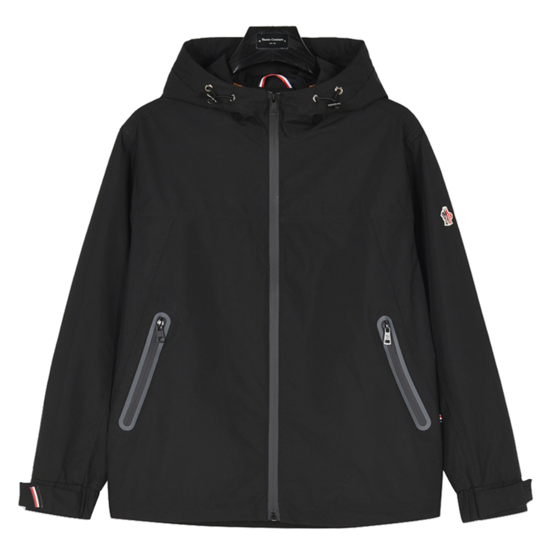 Moncler/蒙口 25ss 小标刺绣拉链连帽夹克外套 黑色
