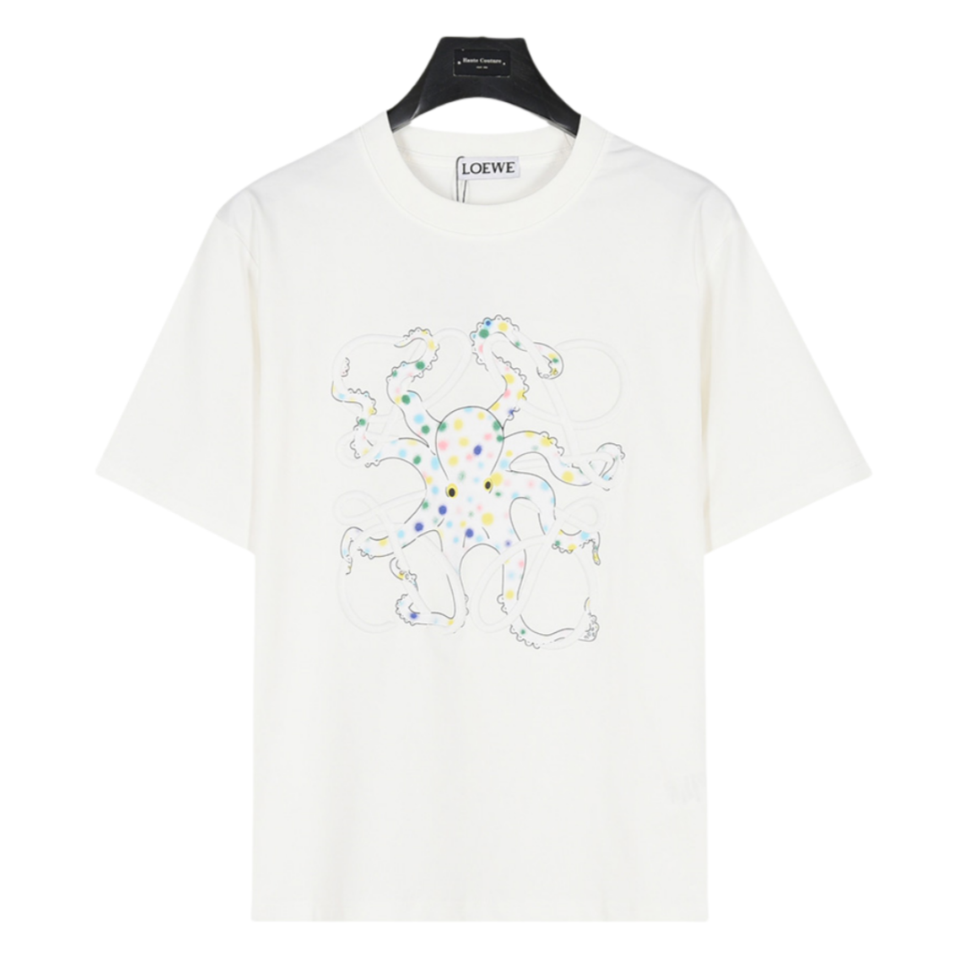 Loewe/罗意威 25ss 章鱼印花和Anagram 刺绣短袖T恤