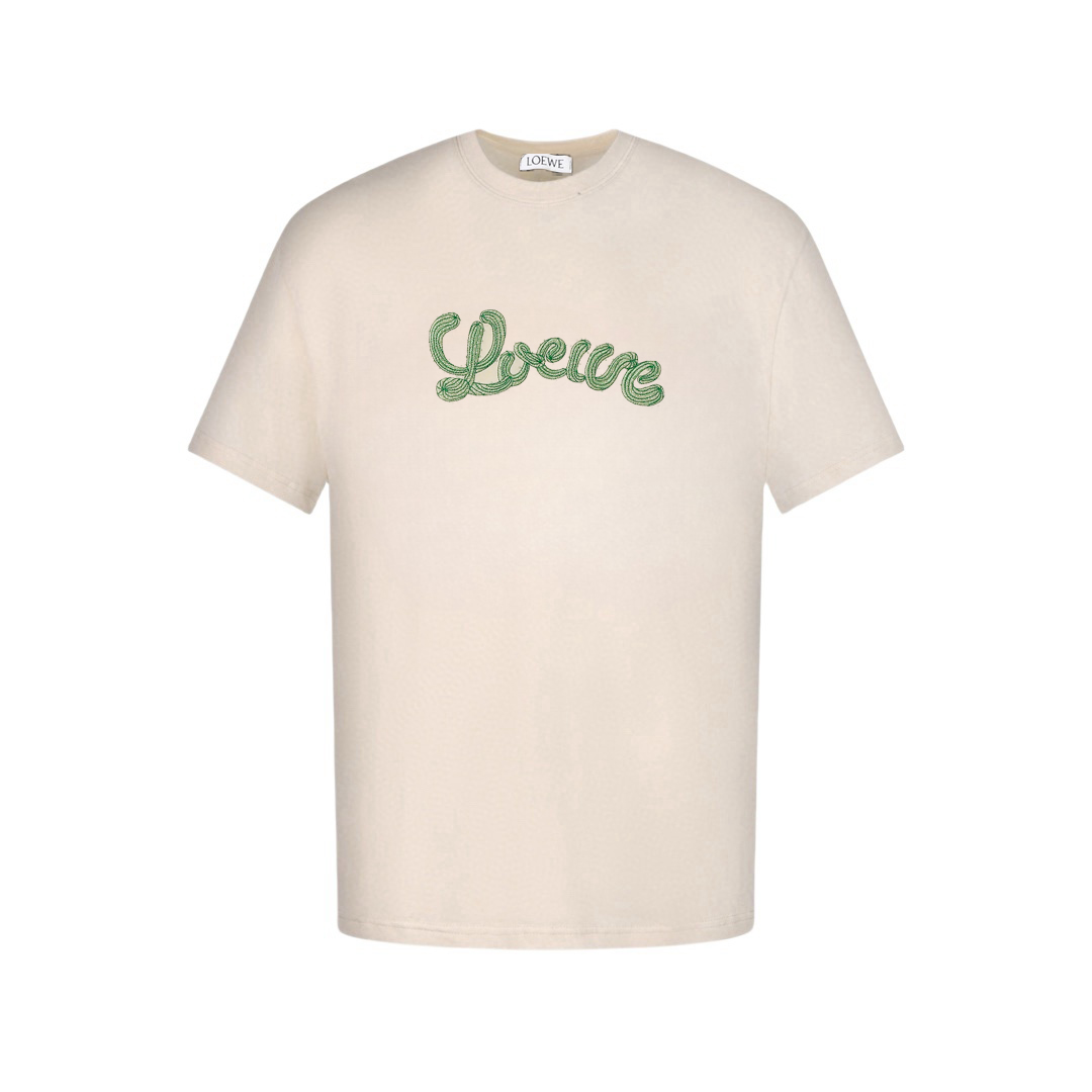 Loewe/罗意威 25ss 仙人掌刺绣短袖T恤 黑色 白色-Chinese UA Cheap High Quatity Brand Clothes Bags handbags Sneakers wholesale wholesaler seller from China Factory suppliers Fashion Clothing Shoes best Quality Beautiful Price Loewe/罗意威 25ss 仙人掌刺绣短袖T恤 黑色 白色