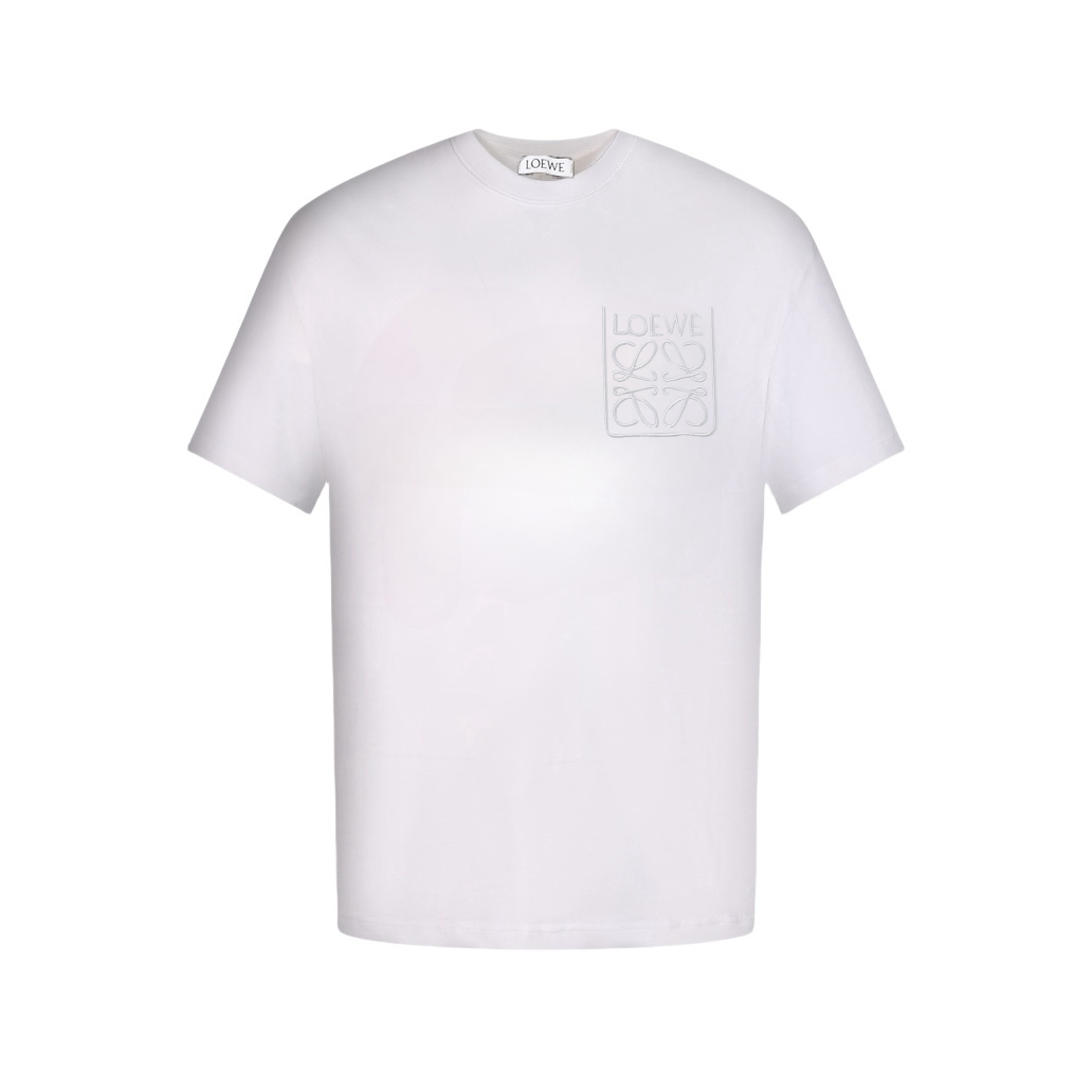 LOEWE/罗意威 25ss 口袋暗纹刺绣短袖 黑色 白色-Chinese UA Cheap High Quatity Brand Clothes Bags handbags Sneakers wholesale wholesaler seller from China Factory suppliers Fashion Clothing Shoes best Quality Beautiful Price LOEWE/罗意威 25ss 口袋暗纹刺绣短袖 黑色 白色