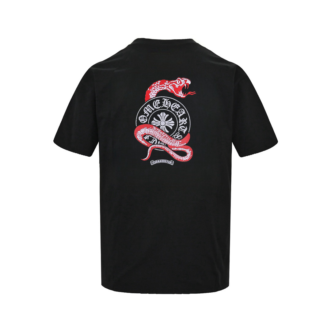 Chrome Hearts/克罗心 25ss 蛇年限定刺绣短袖T恤 黑色 白色