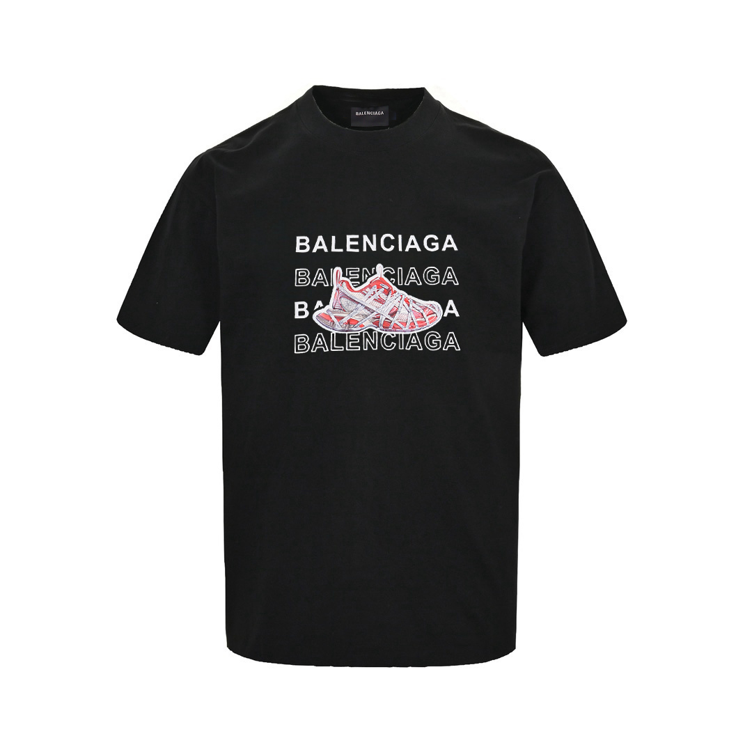Balenciaga/巴黎世家 25ss 镂空硅胶字母球鞋短袖T恤
