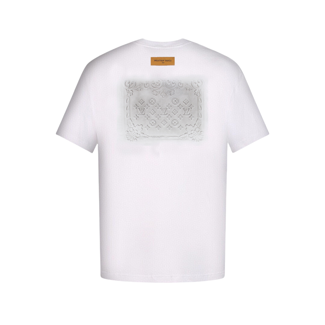 Louis Vuitton/路易威登 浮雕老花短袖T恤 黑色 白色
