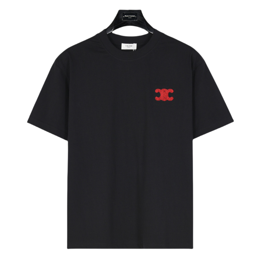 Celine/赛琳 25SS 植绒刺绣凯旋门logo短袖T恤