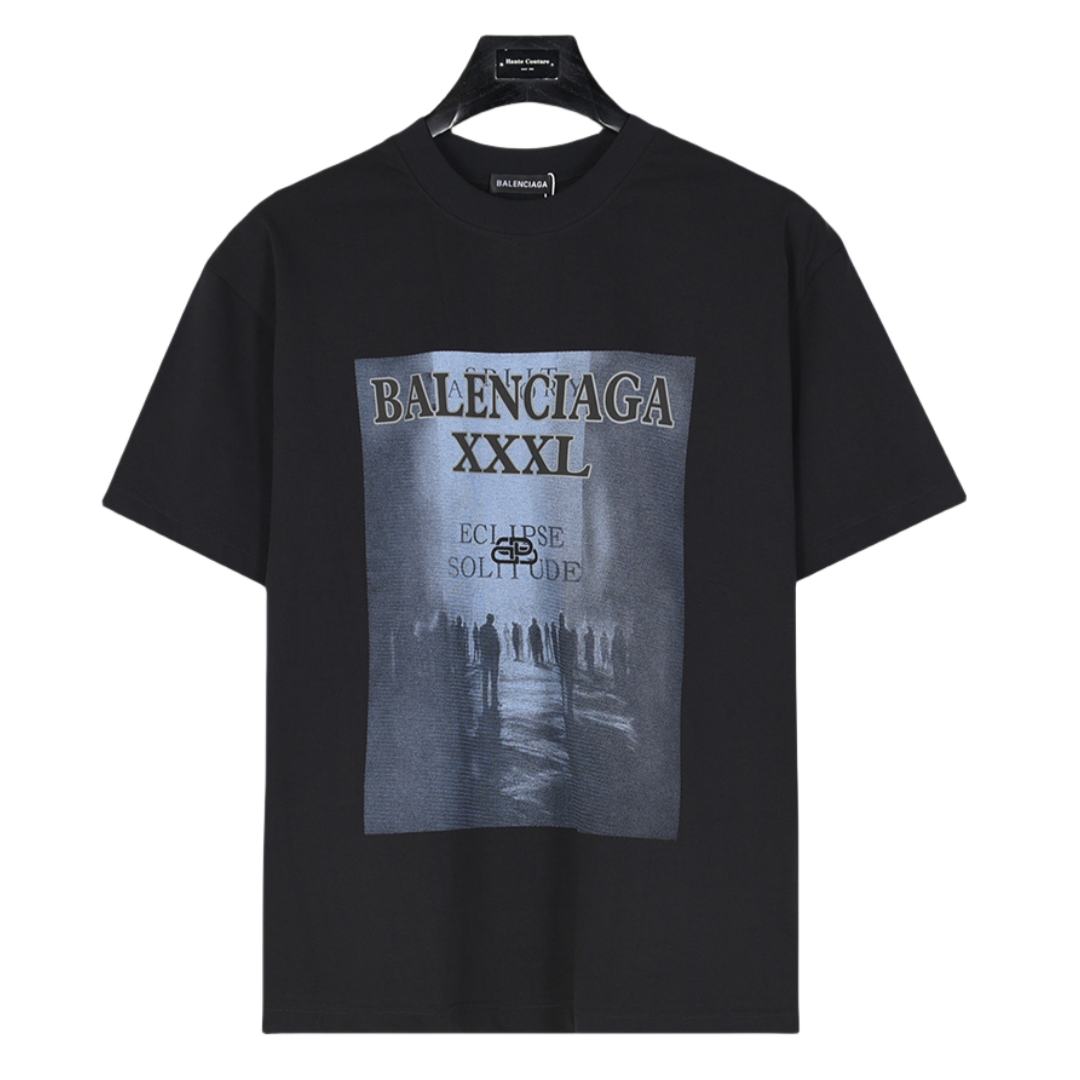 Balenciaga/巴黎世家 锁扣logo人影数码印花短袖T恤