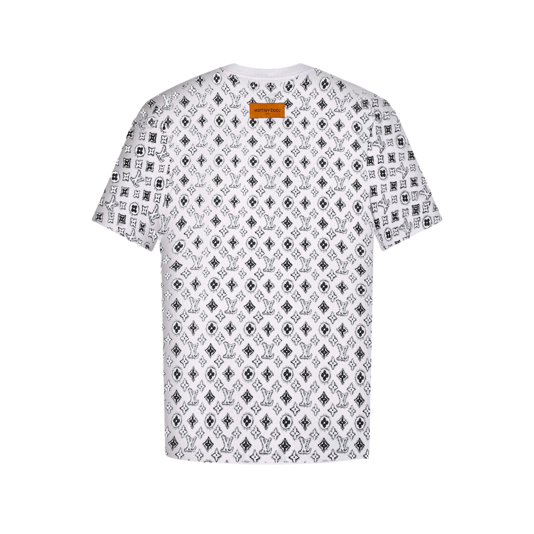 Louis Vuitton/路易威登 老花满印短袖T恤 白色 黑色-莆田鞋,莆田鞋货源,高仿鞋,高仿鞋货源,安福档口,莆田高仿鞋,莆田鞋批发,高仿鞋批发,莆田高仿运动鞋,高仿运动鞋,莆田运动鞋 Louis Vuitton/路易威登 老花满印短袖T恤 白色 黑色