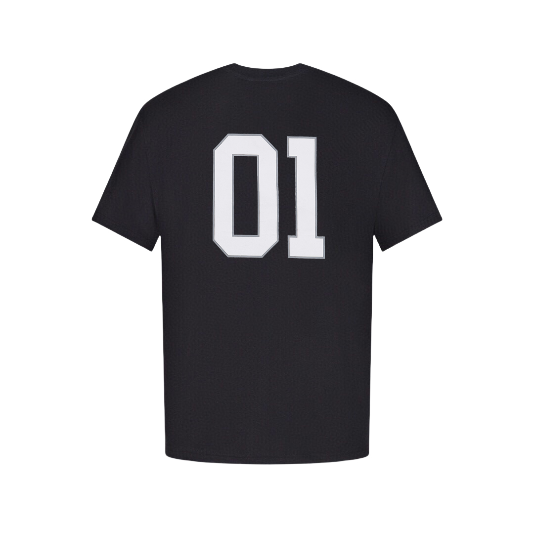 Balenciaga/巴黎世家 BASKETBALL系列01号球衣短袖T恤 黑色 白色