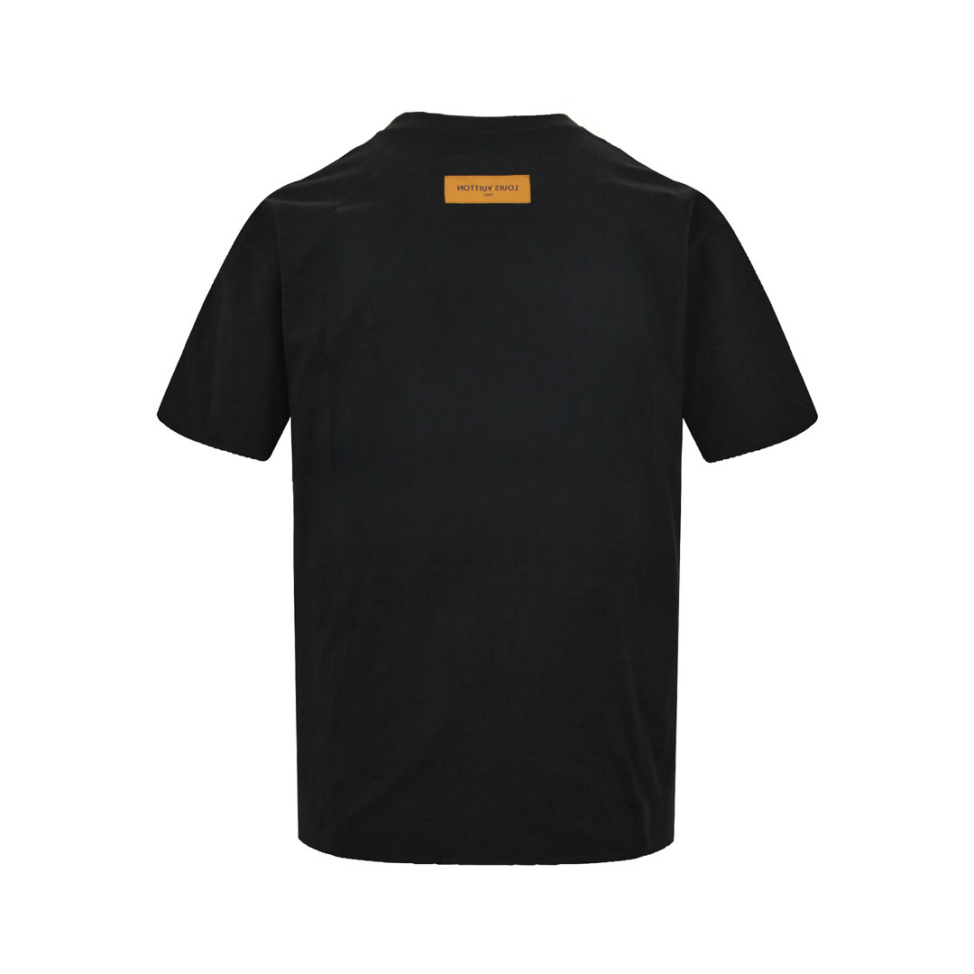 Louis Vuitton/路易威登 植绒立体压胶Logo短袖T恤 白色 黑色