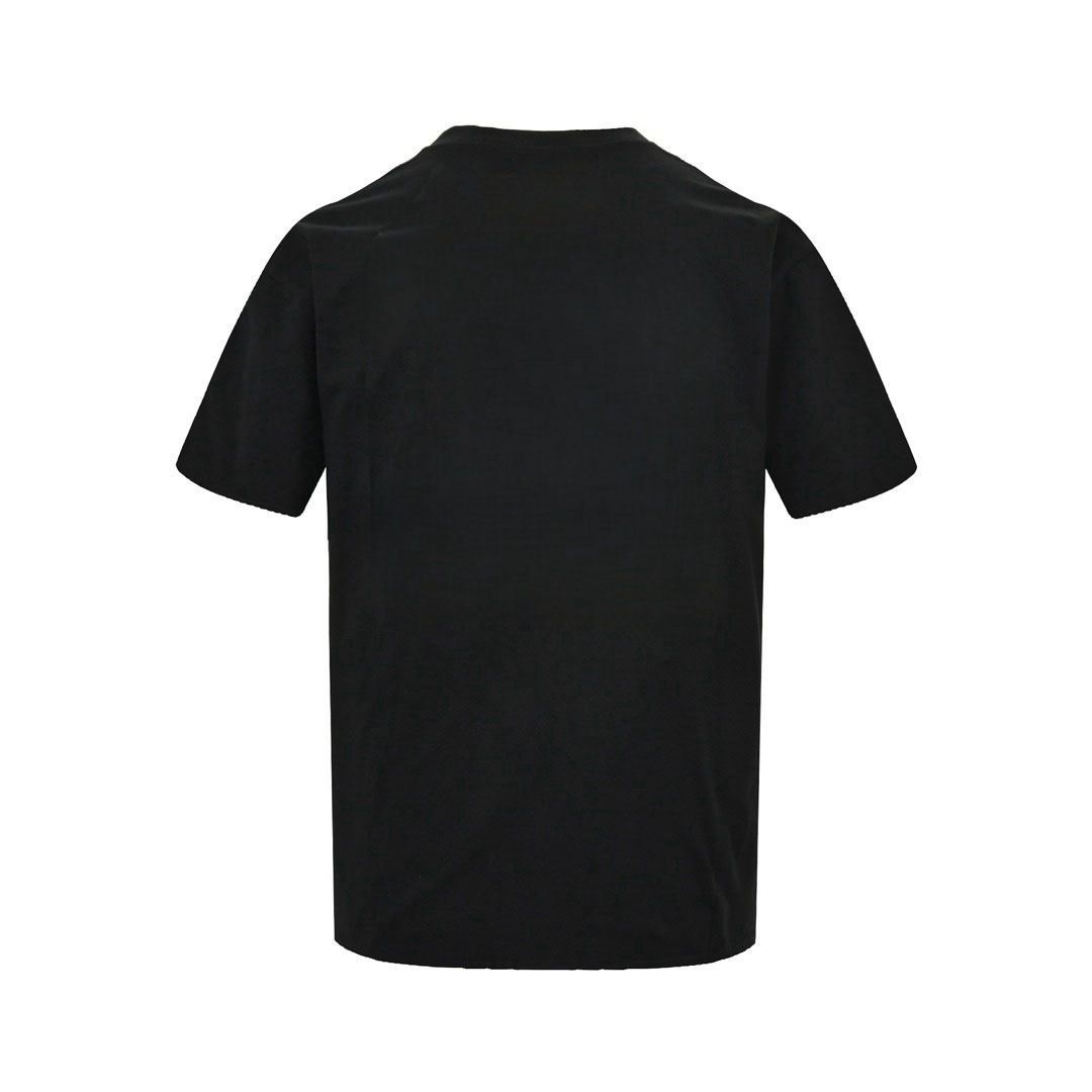 Balenciaga/巴黎世家 金属硅胶裂纹Logo短袖T恤 白色 黑色