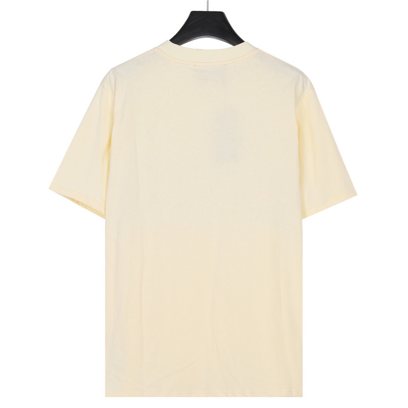 Gucci/古驰 双G条纹手绘涂鸦灵感短袖T恤 黑色 杏色