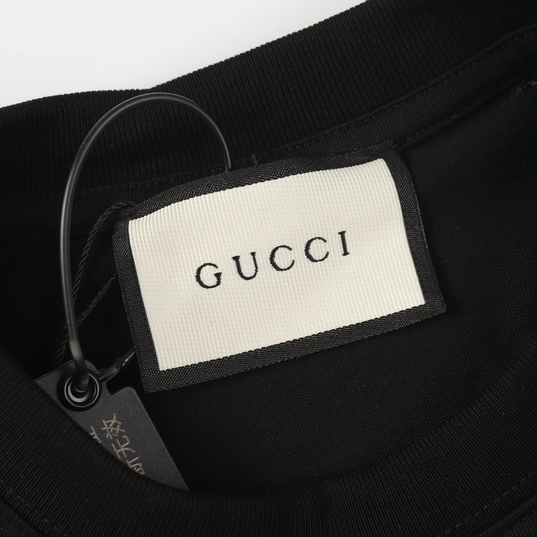 GUCCI/古驰 龙年系列-泡泡龙圆领短袖 黑色 白色