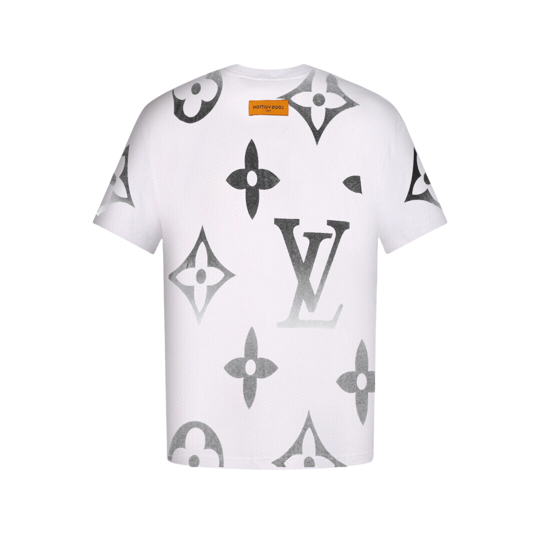 Louis Vuitton/路易威登 满印大Logo短袖T恤 白色 黑色-Chinese UA Cheap High Quatity Brand Clothes Bags handbags Sneakers wholesale wholesaler seller from China Factory suppliers Fashion Clothing Shoes best Quality Beautiful Price Louis Vuitton/路易威登 满印大Logo短袖T恤 白色 黑色