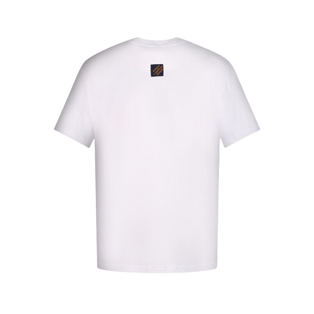 Louis Vuitton/路易威登 25ss金色编绳刺绣短袖T恤 白色 黑色