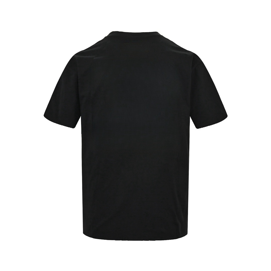 Balenciaga/巴黎世家 25ss 毛绒拼接硅胶短袖T恤白色 黑色