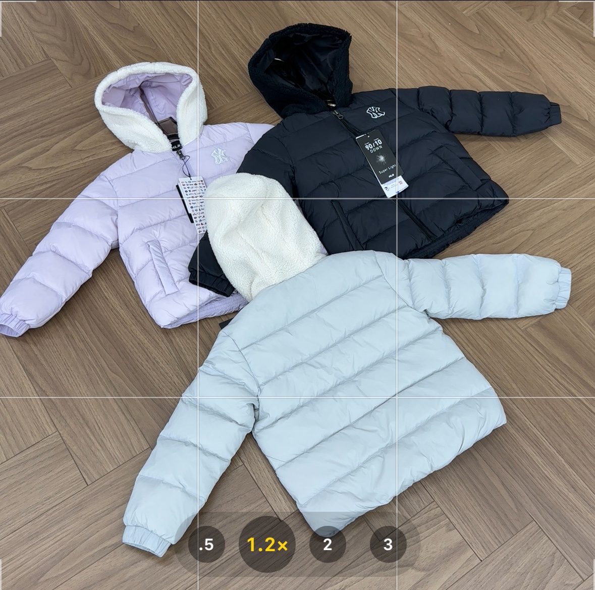 MLB 儿童字母标志羊羔毛连帽长袖羽绒服童装