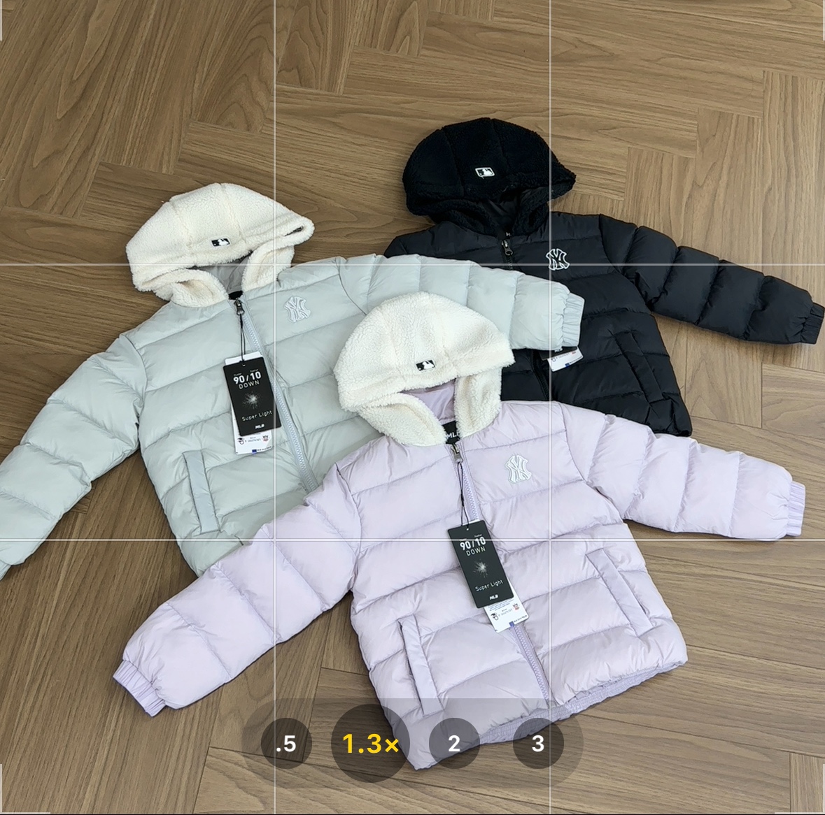 MLB 儿童字母标志羊羔毛连帽长袖羽绒服童装