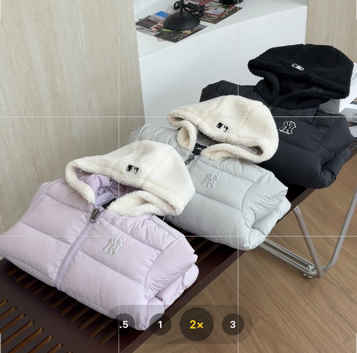 MLB 儿童字母标志羊羔毛连帽长袖羽绒服童装