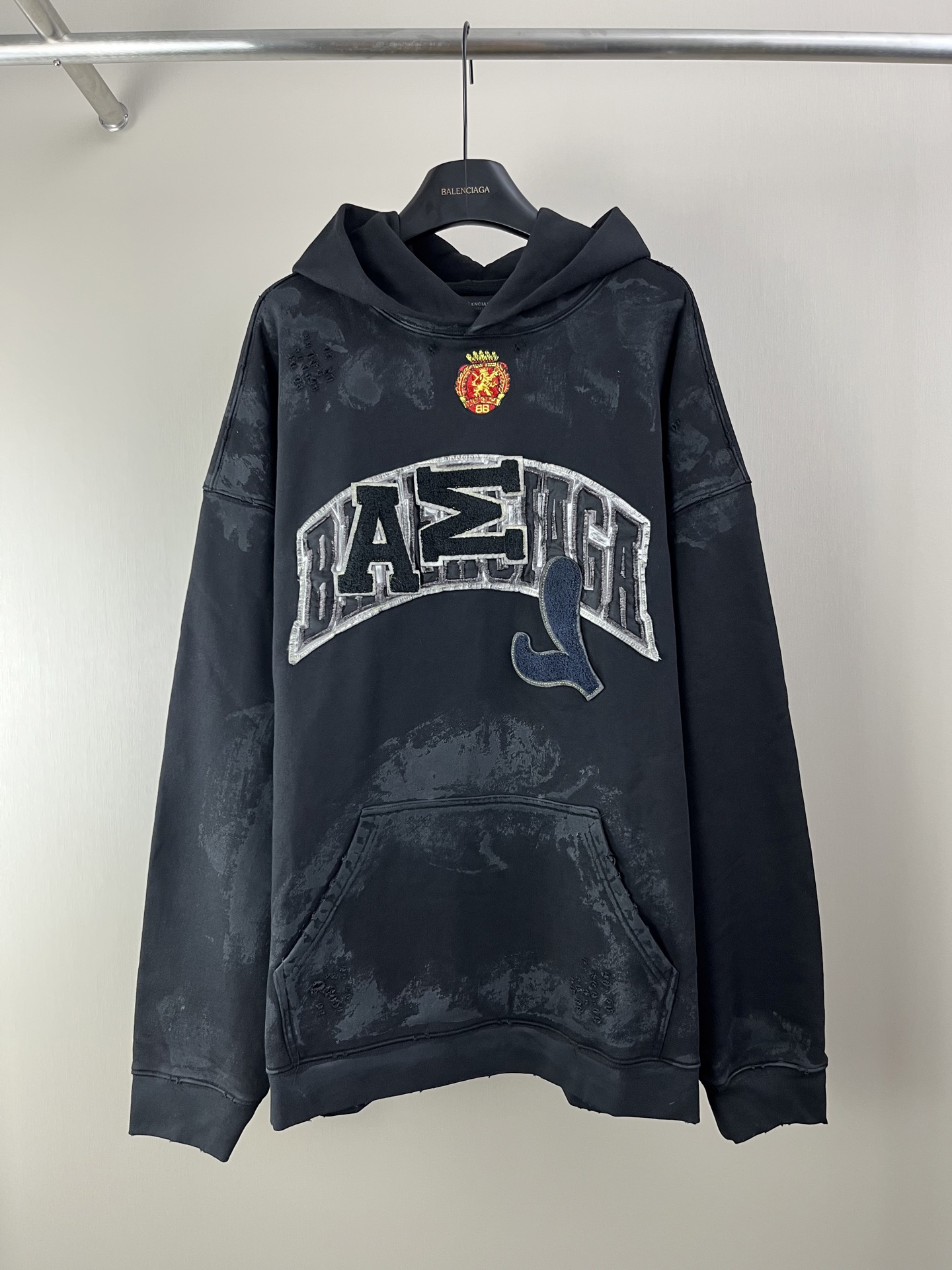 Balenciaga x Man United 23FW Distressed Cotton Hoodie - Unisex