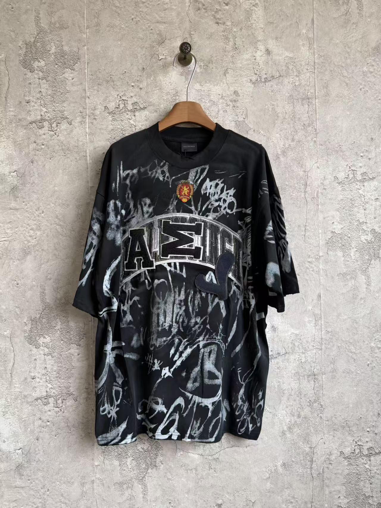 Manchester United conjunto cemento pintado con spray pintado a mano bordado integral manga corta P140 Talla: Xs-L Color…