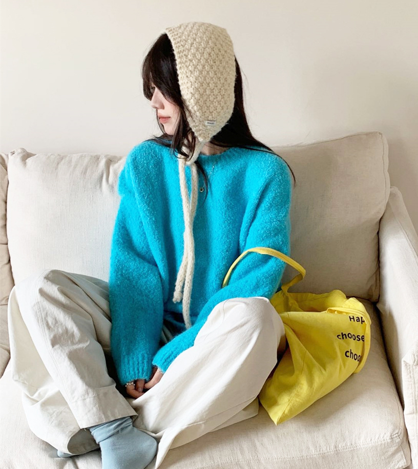 Stylish Women's Knitted Sweater with Imported Yarn, Casual Pullover Top