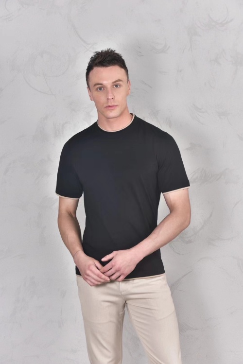 Loro Piana Lux Men's Short Sleeve T-Shirt - Comfortable, Stylish, and High-Quality 1 Loro Piana Lux Men's Short Sleeve T-Shirt - Comfortable, Stylish, and High-Quality