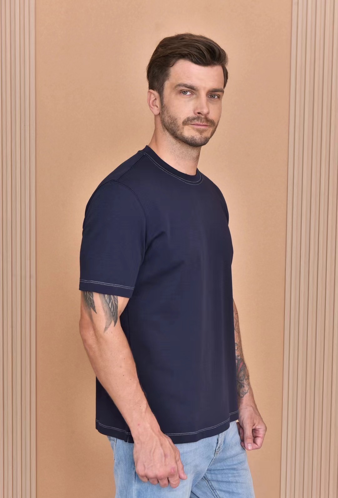 Men's Loro Piana Style Premium Cotton T-Shirt - Comfortable & Breathable 7 i1723799318 1295 5