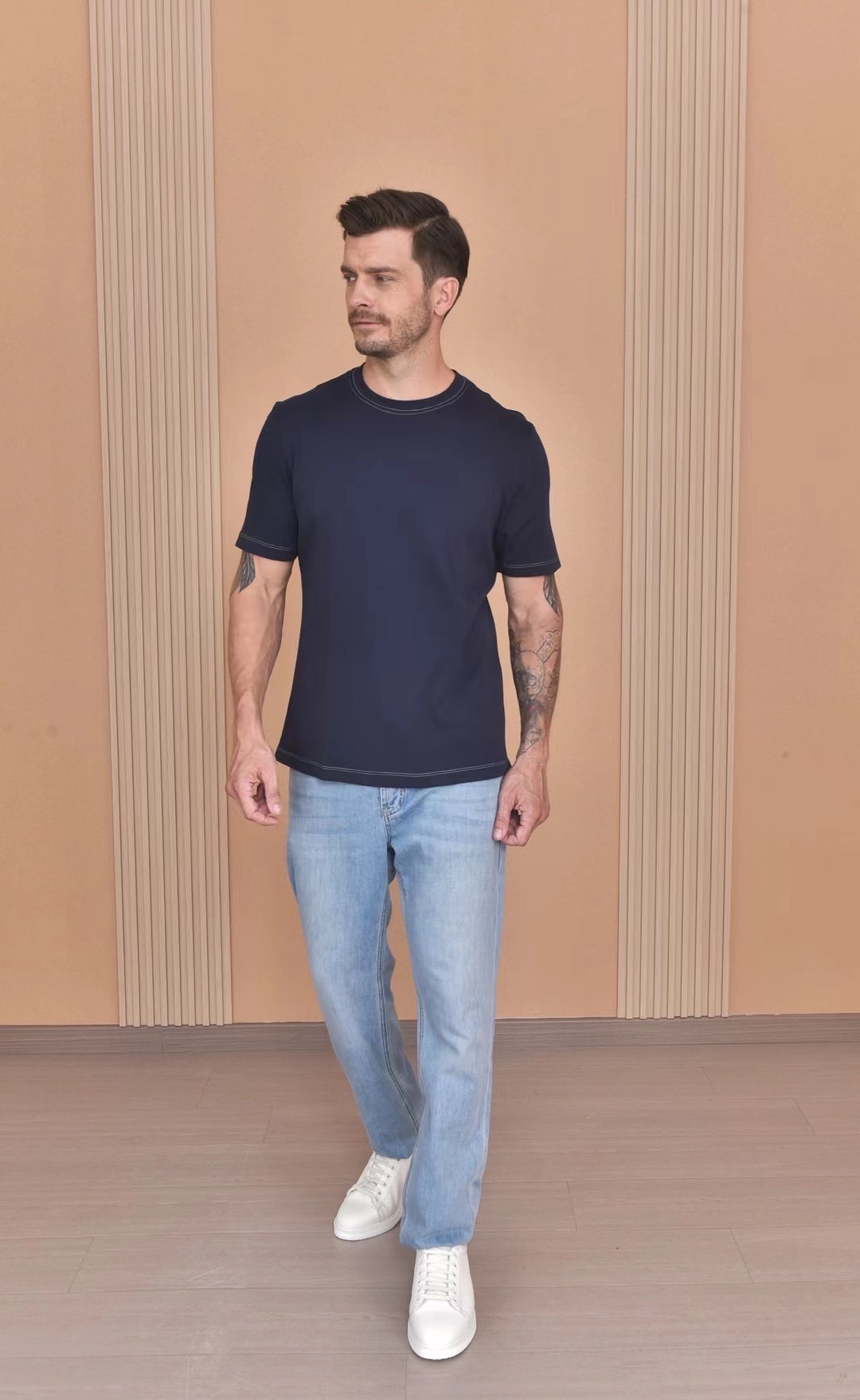 Men's Loro Piana Style Premium Cotton T-Shirt - Comfortable & Breathable 3 i1723799318 1584 3