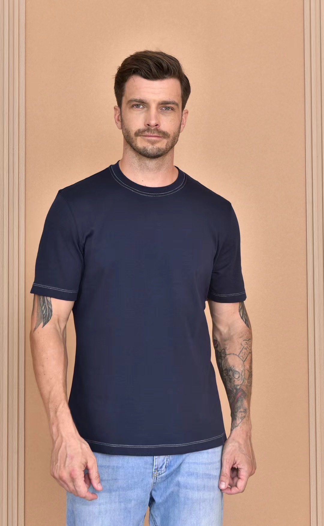 Men's Loro Piana Style Premium Cotton T-Shirt - Comfortable & Breathable 5 i1723799318 2897 4