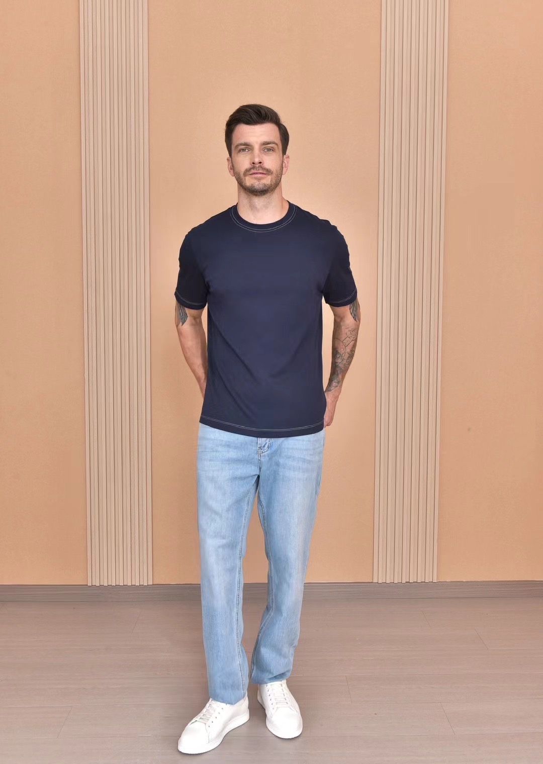 Men's Loro Piana Style Premium Cotton T-Shirt - Comfortable & Breathable 4 i1723799318 6408 1