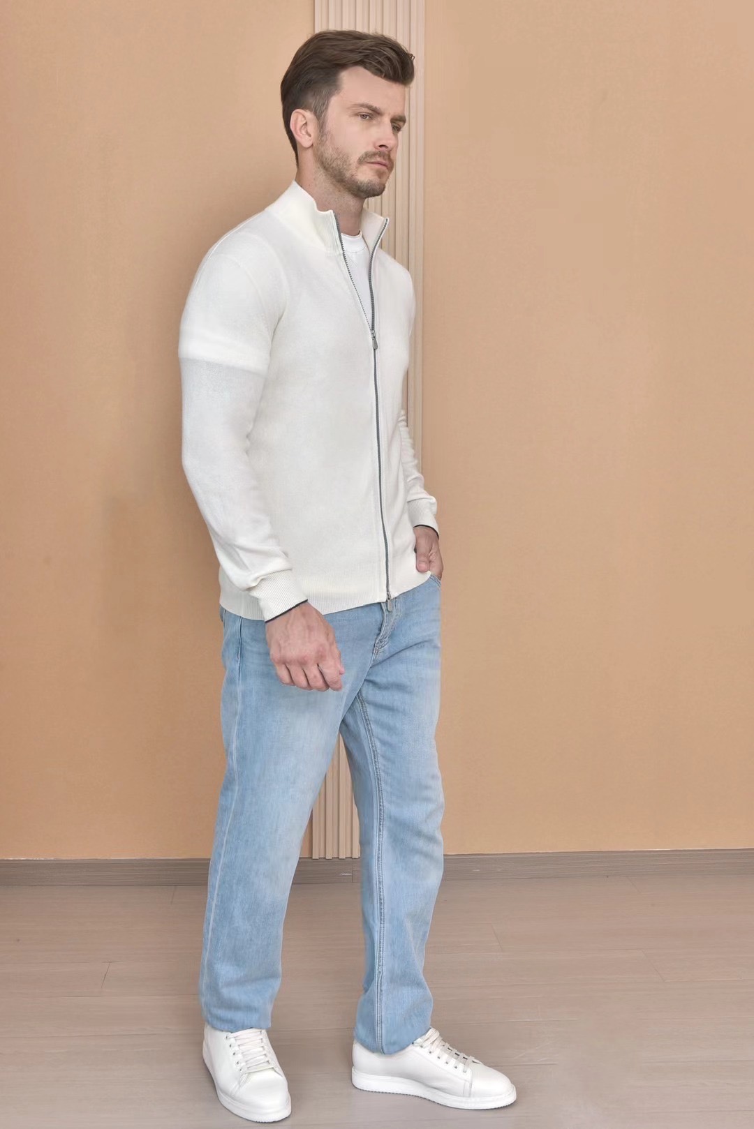 Luxurious Loro Piana Style Cashmere Full Zip Cardigan Sweater 4 i1724053013 8612 1