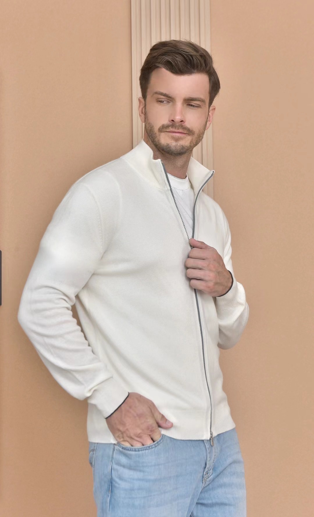 Luxurious Loro Piana Style Cashmere Full Zip Cardigan Sweater 5 i1724053013 9474 3