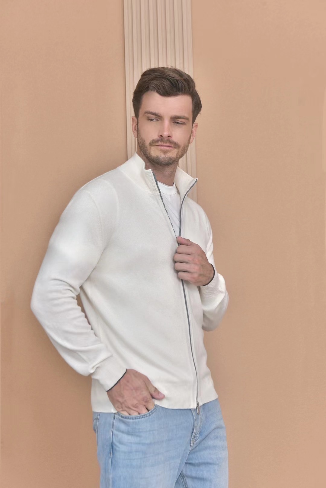 Luxurious Loro Piana Style Cashmere Full Zip Cardigan Sweater 7 i1724053013 9533 4