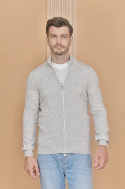 Loro Piana Men's Cashmere Zip-Up Cardigan, Long Sleeve Sweater, Casual Style 1 Loro Piana Men's Cashmere Zip-Up Cardigan, Long Sleeve Sweater, Casual Style