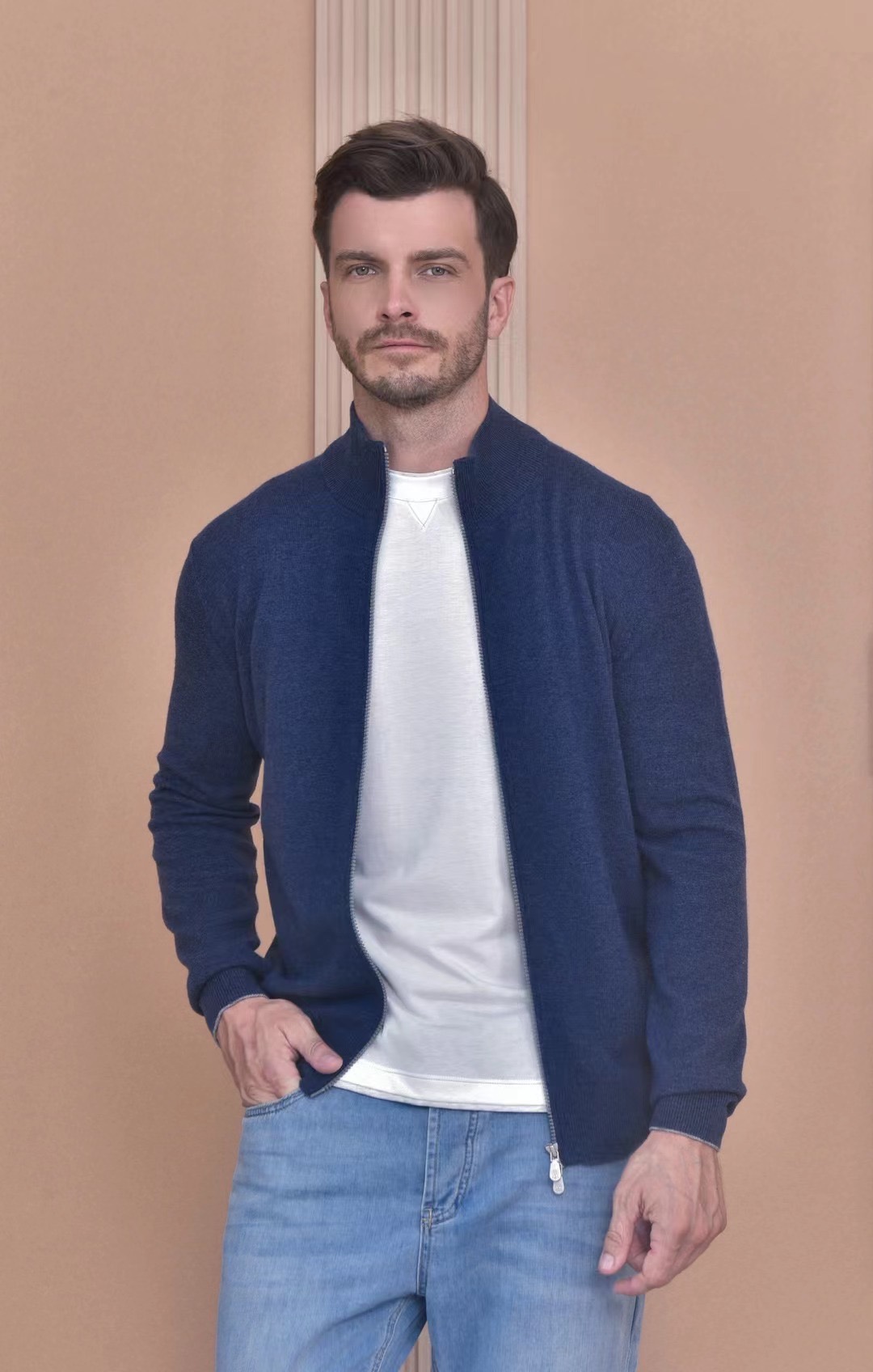 Loro Piana Cárdigan Clásico de Lana con Cremallera para Hombre - Elegancia y Confort