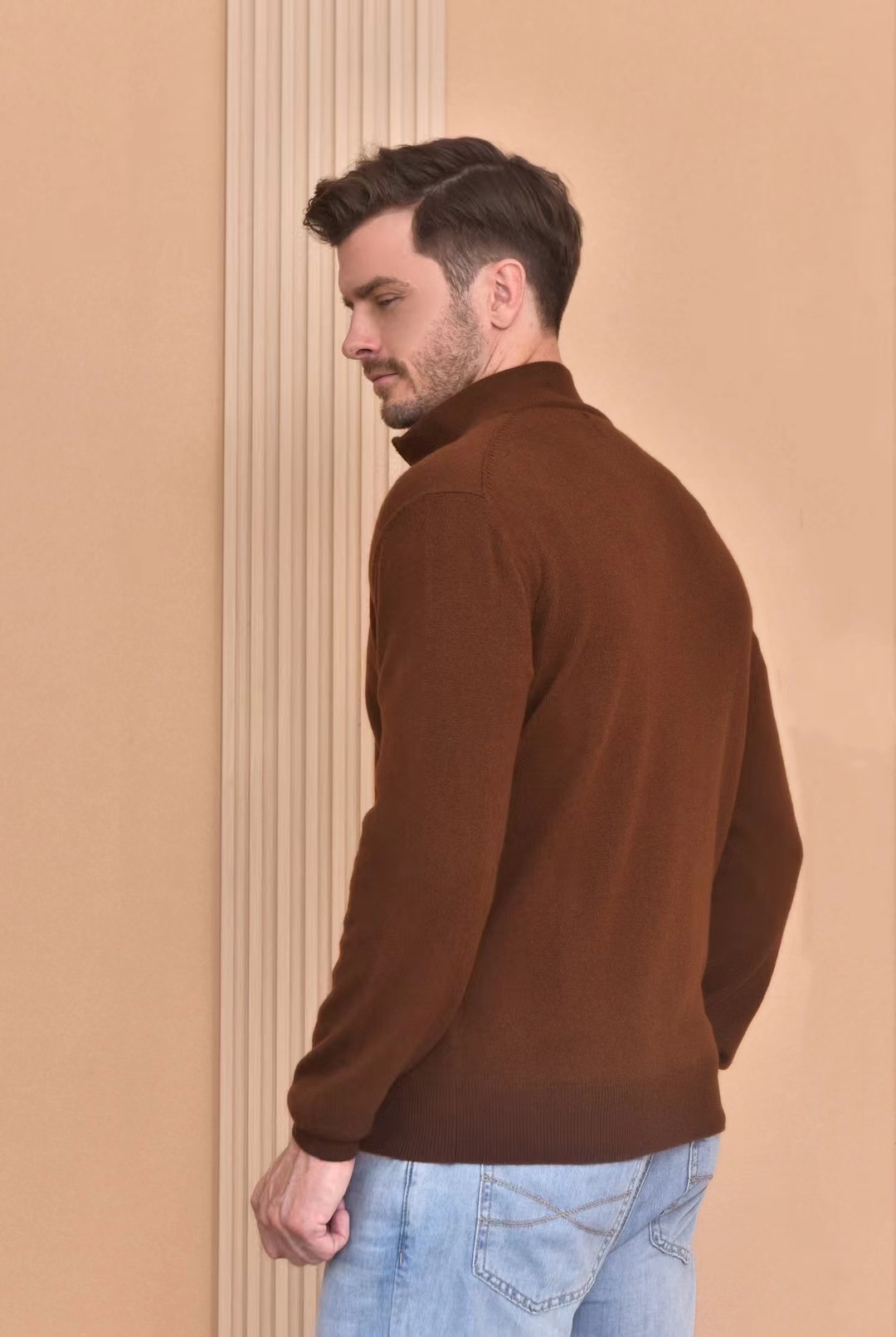Loro Piana Men's Brown Full Zip Knit Cardigan - Comfortable & Stylish 4 i1724053444 5246 2