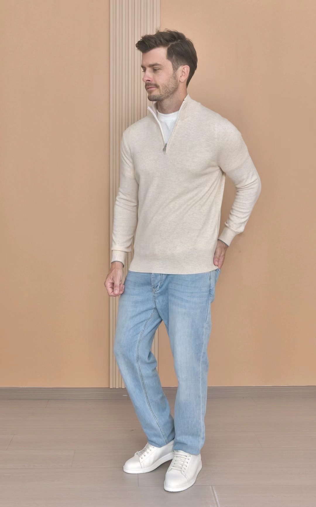 Luxurious Loro Piana Quarter-Zip Cashmere Sweater - Timeless Style & Comfort 4 i1724750127 7304 0