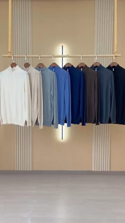 Loro Piana كنزة صوف رجالية فاخرة بسحاب - M إلى 3XL 1 Loro Piana كنزة صوف رجالية فاخرة بسحاب - M إلى 3XL
