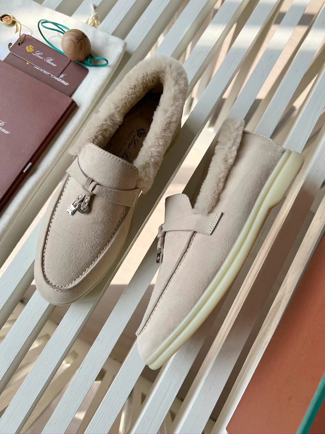 Loro Piana Women's Shearling-Lined Suede Loafers - Comfort & Style, Sizes 35-42 4 i1727246771 171 1