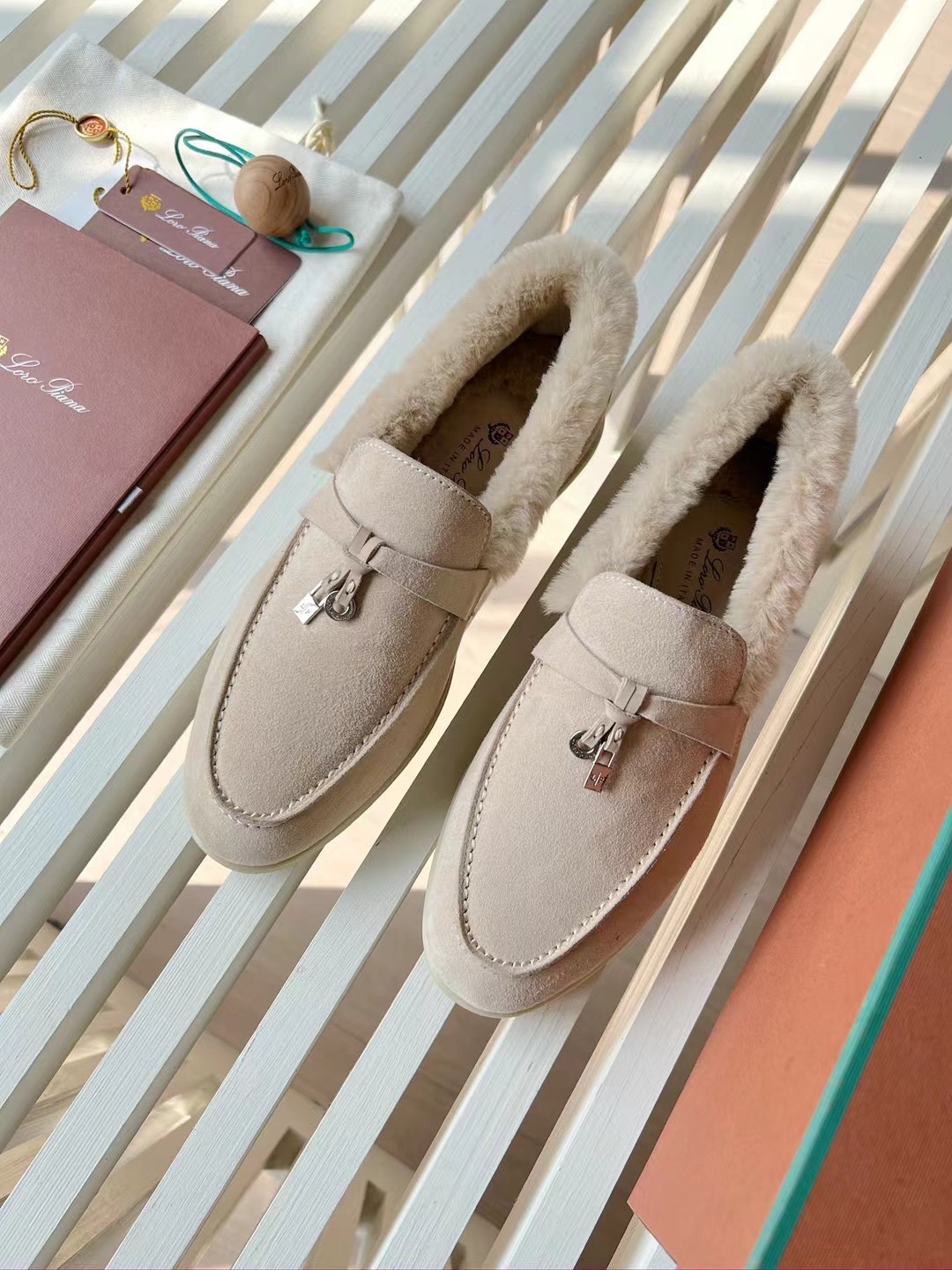 Loro Piana Women's Shearling-Lined Suede Loafers - Comfort & Style, Sizes 35-42 2 i1727246771 629 0