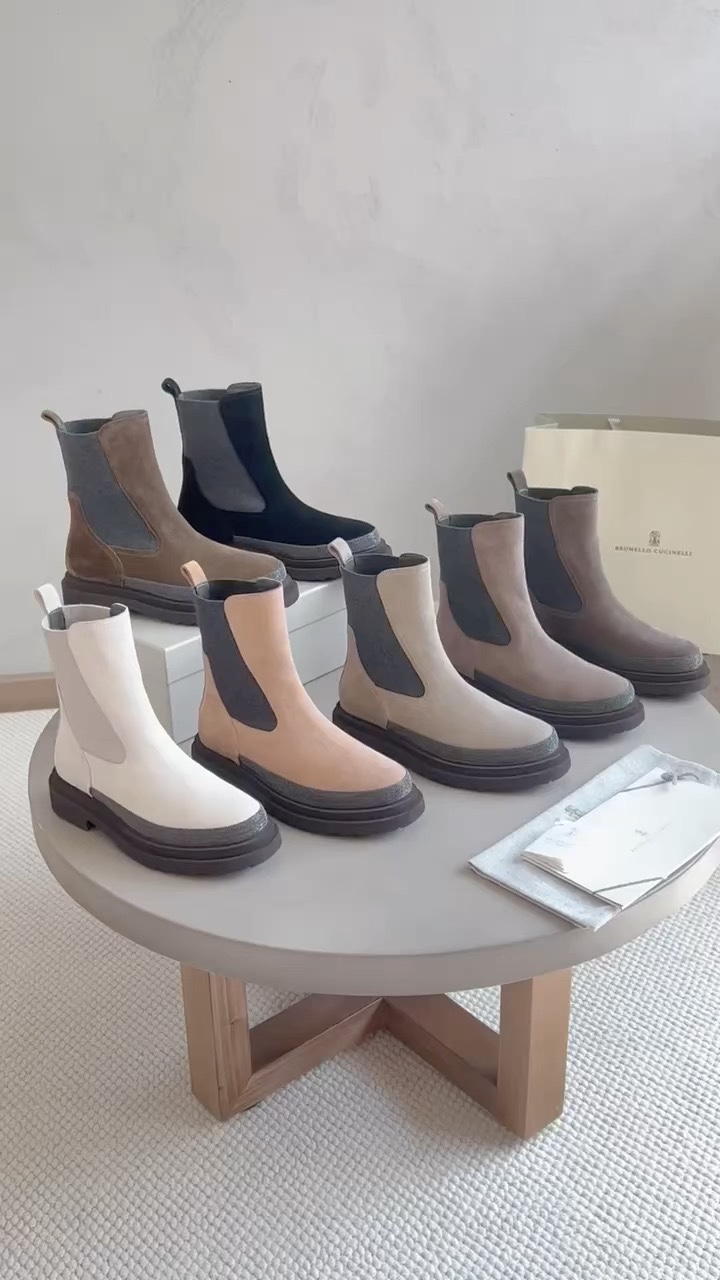 Brunello Cucinelli Chelsea Boots for Women | Suede Ankle Boots