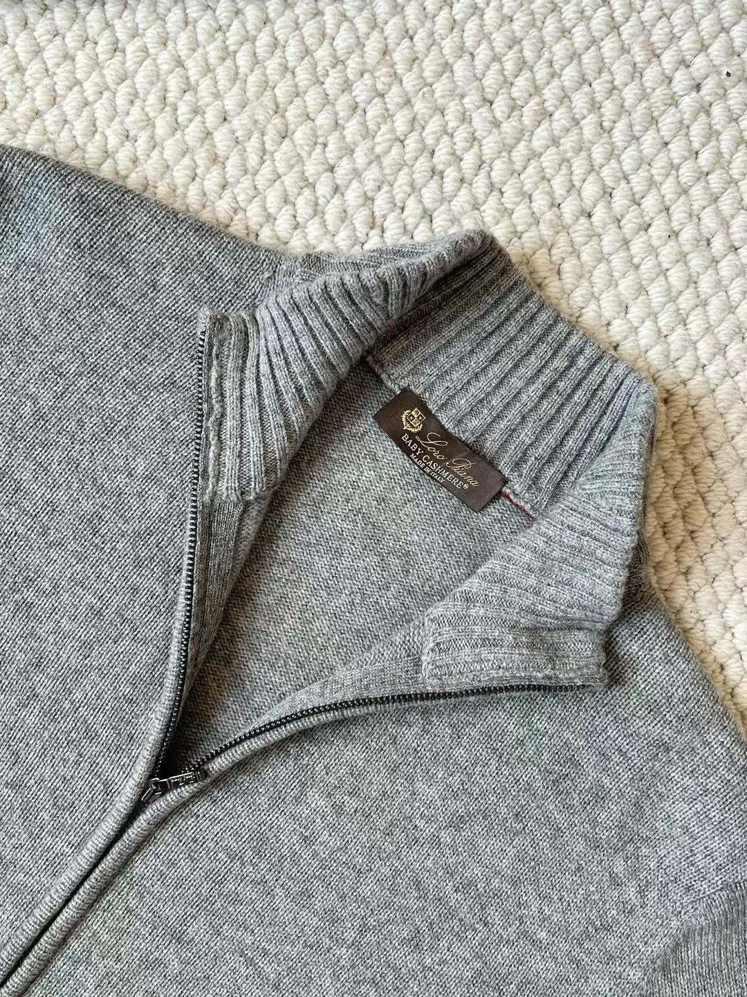 Loro Piana Men's Gray Cashmere Full-Zip Cardigan Sweater 3 i1729443303 1176 3