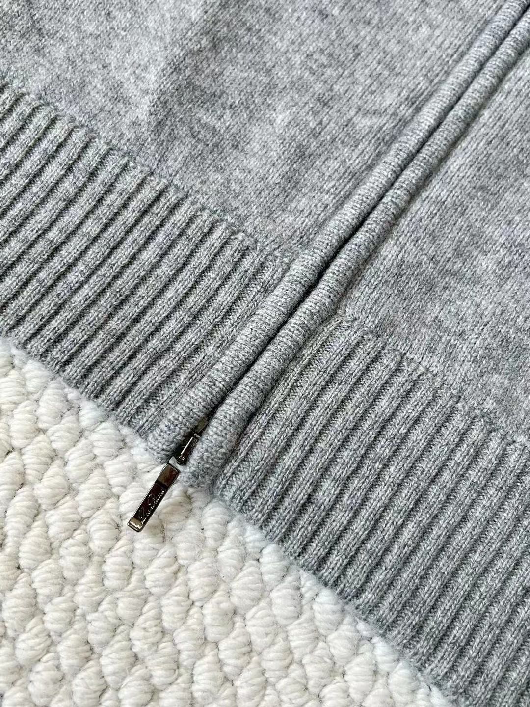 Loro Piana Men's Gray Cashmere Full-Zip Cardigan Sweater 5 i1729443303 2070 4