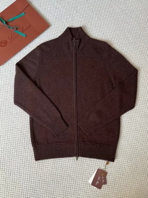 Loro Piana Men's Full-Zip Cashmere Cardigan Sweater - Chocolate Brown 1 Loro Piana Men's Full-Zip Cashmere Cardigan Sweater - Chocolate Brown