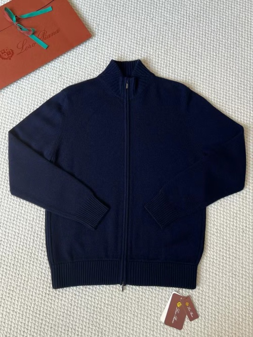 Loro Piana Men's Navy Blue Cashmere Full-Zip Cardigan Sweater 1 Loro Piana Men's Navy Blue Cashmere Full-Zip Cardigan Sweater