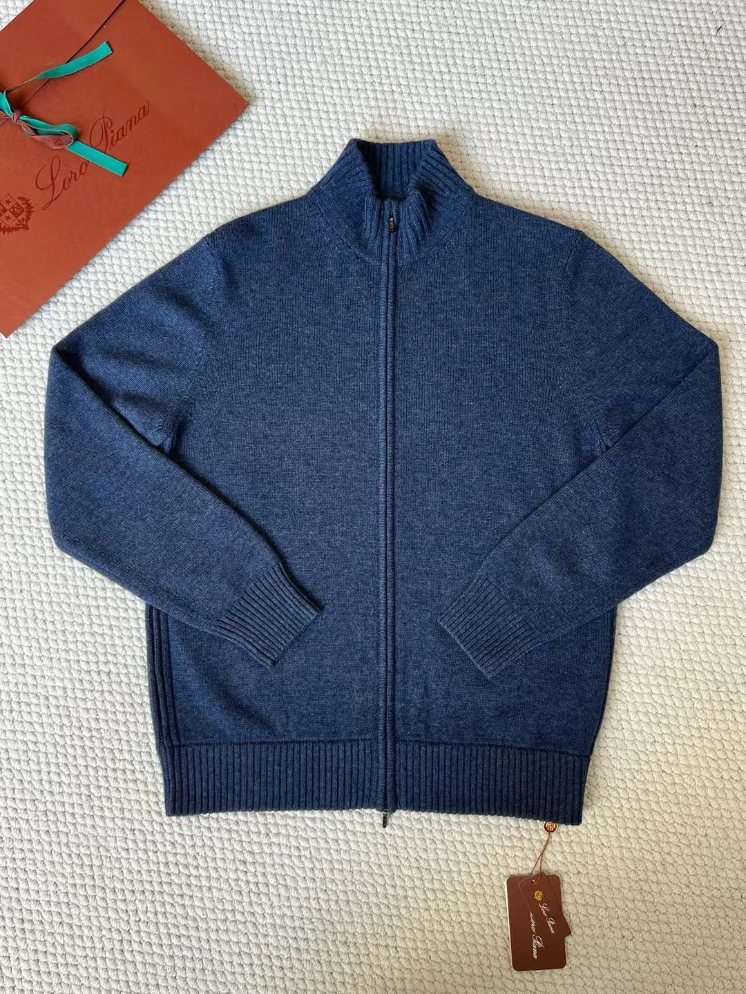 Loro Piana جاكيت صوف كاجوال بسحاب أمامي للرجال