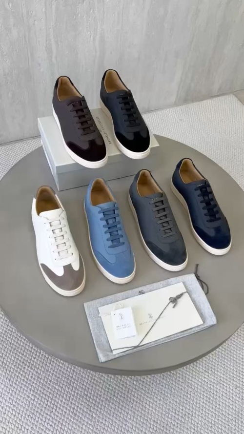 Brunello Cucinelli Men's Suede Leather Sneakers Casual Lace-up Shoes 1 Brunello Cucinelli Men's Suede Leather Sneakers Casual Lace-up Shoes